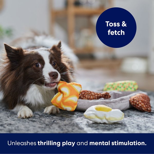 Frisco Microwave Dinner Interactive Plush Squeaky Dog Toy