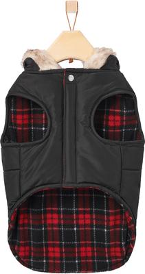 Show full view: Frisco Mid-Heavyweight Cinching Insulated Dog & Cat Parka, Black/Red Plaid, XX-Large slide 4 of 8