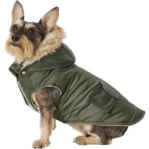 Frisco Mid-Heavyweight Portland Insulated Dog & Cat Parka, Olive, Medium