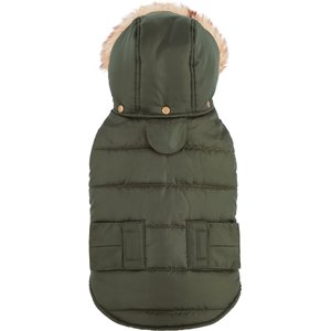 Frisco Mid-Heavyweight Portland Insulated Dog & Cat Parka, Olive, Medium