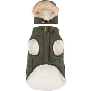 Frisco Mid-Heavyweight Portland Insulated Dog & Cat Parka, Olive, Medium