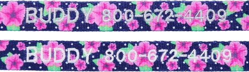 Show full view: Frisco Midnight Floral Polyester Personalized Dog Collar, LG - Neck: 18 - 26-in, Width: 1-in slide 3 of 7