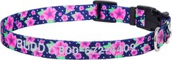 Frisco Midnight Floral Polyester Personalized Dog Collar, MD - Neck: 14 - 20-in, Width: 3/4-in