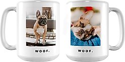 Frisco Minimalistic Woof White Personalized Coffee Mug, 15-oz