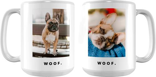 Show full view: Frisco Minimalistic Woof White Personalized Coffee Mug, 15-oz slide 1 of 5