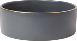 Frisco Modern Gold Rim Ceramic Bowl, Deep Sea Blue, Large: 8 cup