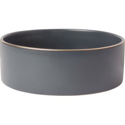 Frisco Frisco Modern Gold Rim Ceramic Bowl, Deep Sea Blue, Large: 8 cup