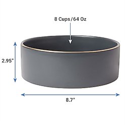 Frisco Modern Gold Rim Ceramic Bowl, Deep Sea Blue, Large: 8 cup slide 2 of 5