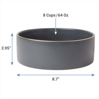 Show full view: Frisco Modern Gold Rim Ceramic Bowl, Deep Sea Blue, Large: 8 cup slide 2 of 7