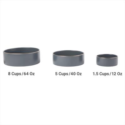 Show full view: Frisco Modern Gold Rim Ceramic Bowl, Deep Sea Blue, Large: 8 cup slide 5 of 7