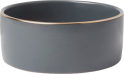 Frisco Modern Gold Rim Ceramic Bowl, Deep Sea Blue, Small: 1.5 cup