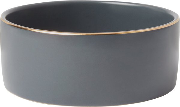 Show full view: Frisco Modern Gold Rim Ceramic Bowl, Deep Sea Blue, Small: 1.5 cup slide 1 of 8