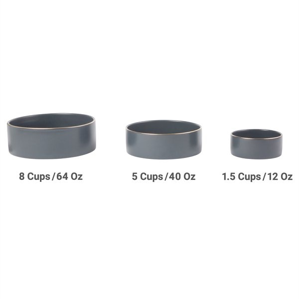 Show full view: Frisco Modern Gold Rim Ceramic Bowl, Deep Sea Blue, Small: 1.5 cup slide 6 of 8