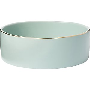 Frisco Modern Gold Rim Ceramic Bowl, Soft Seafoam, Medium: 5 cup