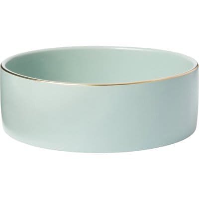 Frisco Frisco Modern Gold Rim Ceramic Bowl, Soft Seafoam, Medium: 5 cup