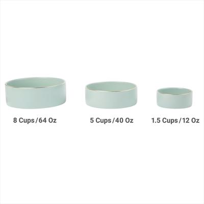 Show full view: Frisco Modern Gold Rim Ceramic Bowl, Soft Seafoam, Medium: 5 cup slide 5 of 7
