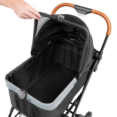 Show full view: Frisco Modern No-Zip, Collapsible Cat & Dog Stroller, Black slide 5 of 9