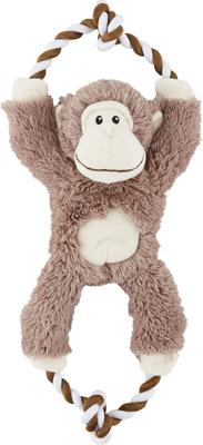 Show full view: Frisco Monkey + Cow Plush with Inside Rope Squeaky Dog Toy slide 2 of 10