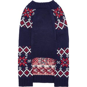 Frisco Moose Fair Isle Dog & Cat Sweater, Navy, Medium