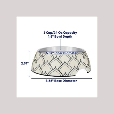 Show full view: Frisco Moroccan Design Stainless Steel Dog & Cat Bowl, Medium: 3 cup slide 2 of 8