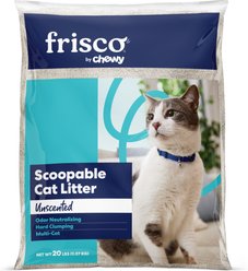 Frisco Multi-Cat Unscented Clumping Clay Cat Litter, 20-lb bag