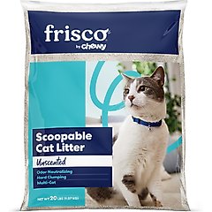 Frisco Multi-Cat Unscented Clumping Clay Cat Litter, 20 lb bag