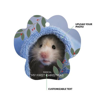 Show full view: Frisco Christmas "My First Christmas" Paw Shape Metal Personalized Dog & Cat Holiday Ornament slide 2 of 5