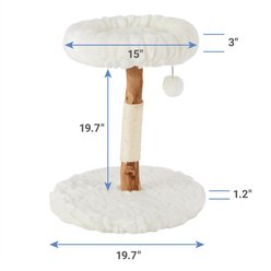 Frisco Natural Wood Modern Cat Tree with Toy, Ivory, Small slide 2 of 6