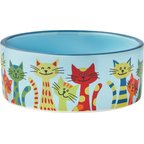 Frisco New York Non-skid Ceramic Cat Bowl, Multi Color, 1.5 cup, 1 count