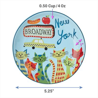 Show full view: Frisco New York Non-skid Ceramic Cat Dish, Multi Color, 0.5 cup, 1 count slide 4 of 10