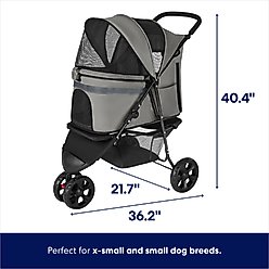 Frisco No-Zip, Collapsible Cat & Dog Stroller, Grey slide 2 of 6