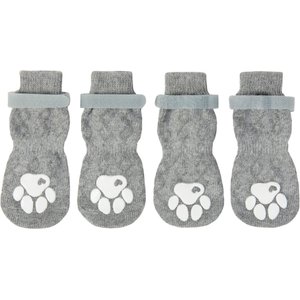 DOK TigerToes Anti-Slip Dog Socks for Senior Dogs, Grey