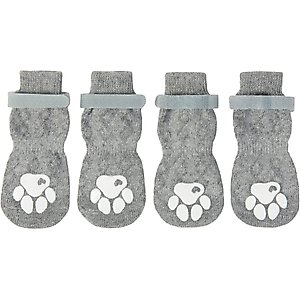 DOK TigerToes Anti-Slip Dog Socks for Senior Dogs, Grey