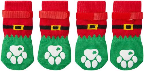 Show full view: Frisco Non-Skid Elf Dog Socks, Size 6 slide 3 of 9