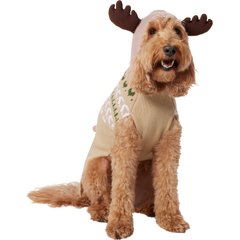 Frisco Nordic Fair Isle Dog & Cat Hooded Sweater, Large