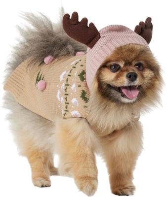 Show full view: Frisco Nordic Fair Isle Dog & Cat Hooded Sweater, Small slide 3 of 9