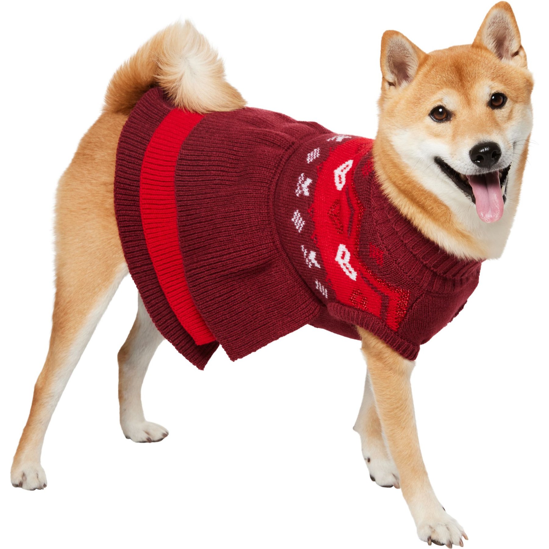 Frisco Nordic Sequin Dog & Cat Sweater Dress, Medium