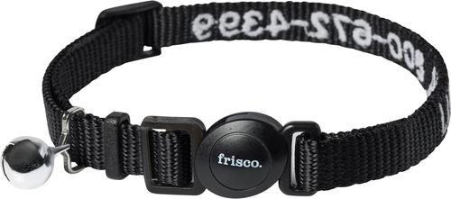Show full view: Frisco Nylon Personalized Breakaway Cat Collar with Bell, Black, 8 to 12-in neck, 3/8-in wide slide 2 of 8