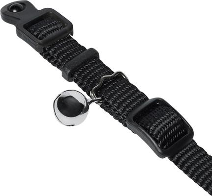 Show full view: Frisco Nylon Personalized Breakaway Cat Collar with Bell, Black, 8 to 12-in neck, 3/8-in wide slide 3 of 8