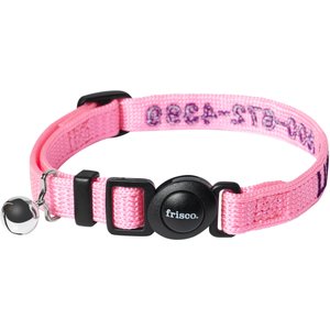 Frisco Nylon Personalized Breakaway Cat Collar with Bell, Pink, 8 to 12-in neck, 3/8-in wide
