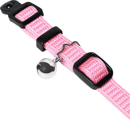 Show full view: Frisco Nylon Personalized Breakaway Cat Collar with Bell, Pink, 8 to 12-in neck, 3/8-in wide slide 3 of 8