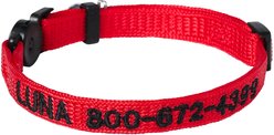 Frisco Nylon Personalized Breakaway Cat Collar with Bell, Red, 8 to 12-in neck, 3/8-in wide slide 1 of 7