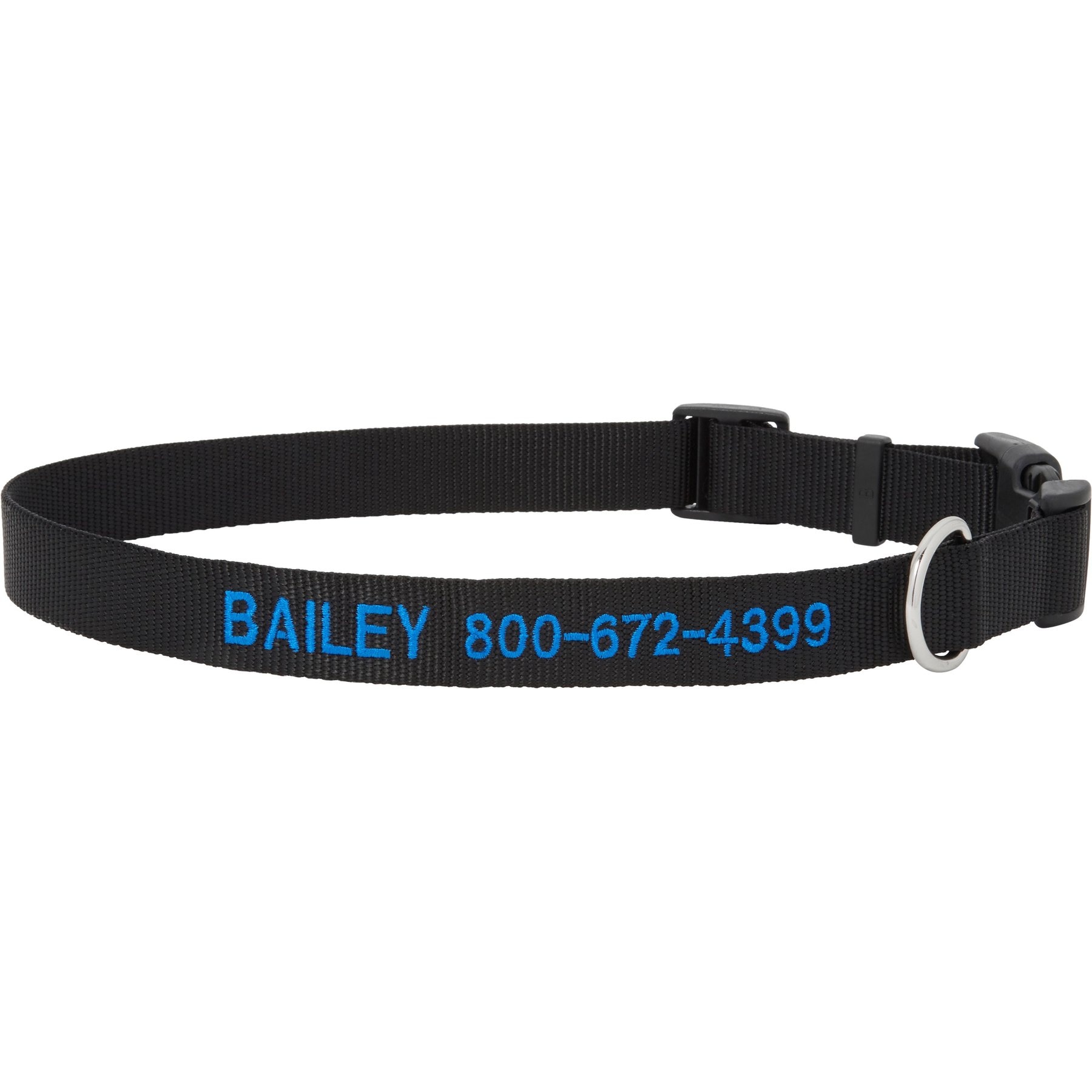 Custom Nylon Dog Collar, Black, Large: 18 to 26-in neck, 1-in wide, Frisco