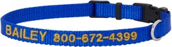 Frisco Nylon Personalized Dog Collar, Blue, XS: 8 to 12-in neck, 5/8-in W