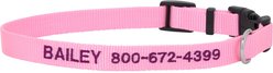 Frisco Nylon Personalized Dog Collar, Pink, Medium: 14 to 20-in neck, 3/4-in wide
