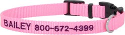 Frisco Nylon Personalized Dog Collar, Pink, Small: 10 to 14-in neck, 5/8-in wide slide 1 of 7