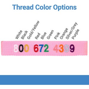 Frisco Nylon Personalized Dog Collar, Pink, Small: 10 to 14-in neck, 5/8-in wide