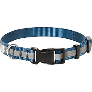 Frisco Nylon Reflective Dog Collar, Midnight Blue, Medium