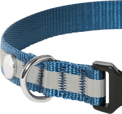 Show full view: Frisco Nylon Reflective Dog Collar, Midnight Blue, Medium slide 2 of 9