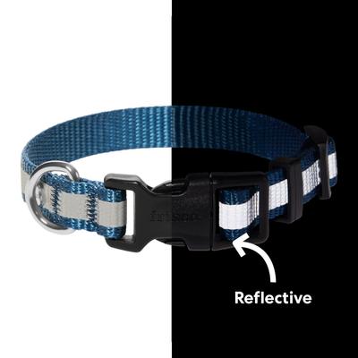 Show full view: Frisco Nylon Reflective Dog Collar, Midnight Blue, X-Small slide 4 of 9